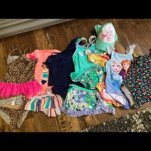 Girl 5-6 swimsuit bundle (and bonus hat)